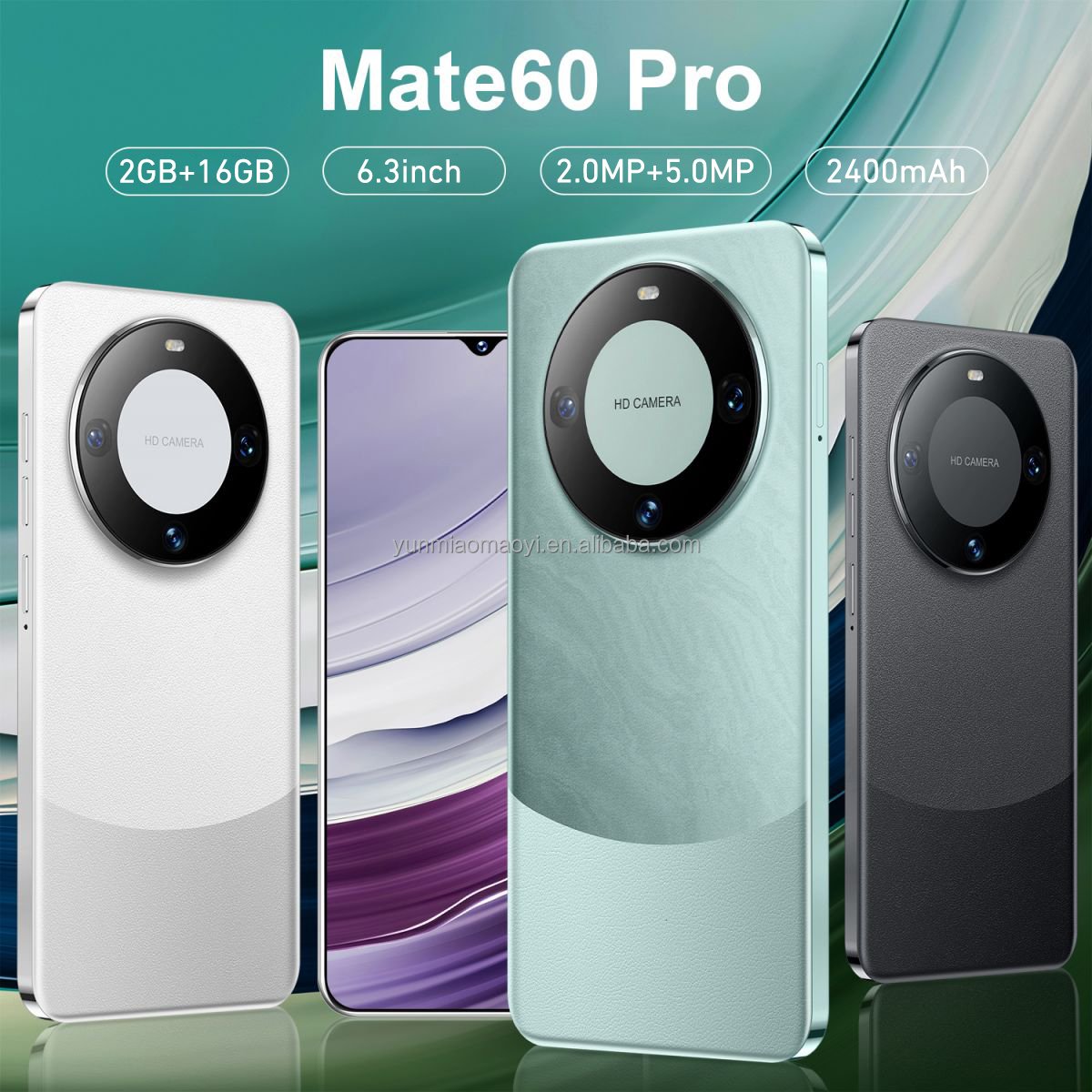 2024New Arrival Mate 60 Pro Smartphone 6.3Inch 16GB ROM Google Play Store Mobilephone 2400mAh Battery 3G Network Phone